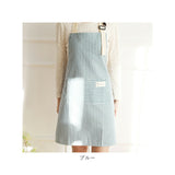 エプロン 首掛け 首かけ 通販 カフェエプロン ワークエプロン 前掛け 前掛 首掛け型 首かけ型 長さ調整可能 ポケット ストライプ ボーダー 保育士 料理 レストラン 動きやすい シンプル