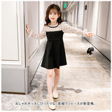キッズ ワンピース 長袖 通販 子供服 フォーマル 女の子 キッズワンピ 夏 春 子供 子ども 黒 ブラック ハート 水玉 ドット 結婚式 パーティ 発表会 演奏会 入園式 卒園式 入学式 卒業式