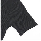 半袖 リブ 通販 トップス カットソー リブニット Tシャツ ラウンドネック 通勤 通学 きれいめ カジュアル スリム 細身 春 夏 無地 シンプル 大人 おとな かわいい カワイイ やわらかい