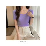 半袖 リブ 通販 トップス カットソー リブニット Tシャツ ラウンドネック 通勤 通学 きれいめ カジュアル スリム 細身 春 夏 無地 シンプル 大人 おとな かわいい カワイイ やわらかい
