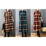 シャツワンピース チェック柄 レディース 通販 シャツワンピ カジュアルワンピース カジュアルワンピ ギャザー 長袖 チェック ゆったり 体型カバー ミモレ丈 ミモレ カジュアル ひざ下