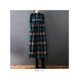 シャツワンピース チェック柄 レディース 通販 シャツワンピ カジュアルワンピース カジュアルワンピ ギャザー 長袖 チェック ゆったり 体型カバー ミモレ丈 ミモレ カジュアル ひざ下