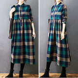 シャツワンピース チェック柄 レディース 通販 シャツワンピ カジュアルワンピース カジュアルワンピ ギャザー 長袖 チェック ゆったり 体型カバー ミモレ丈 ミモレ カジュアル ひざ下