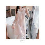 ネグリジェ ワンピース 姫 通販 ルームウェア レディース 綿 コットン カワイイ フリル 可愛い シースルー セクシー 夏 春 ゆったり Aライン 寝巻き 寝間着 ねまき 部屋着 ノースリーブ