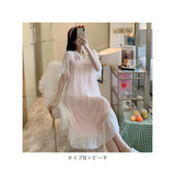 ネグリジェ ワンピース 姫 通販 ルームウェア レディース 半袖 カワイイ フリル 可愛い シースルー セクシー 夏 春 ゆったり Aライン 寝巻き ねまき 寝間着 部屋着 5分袖 五分袖