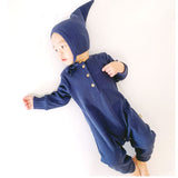 ベビー服 ロンパース 通販 カバーオール ボディスーツ オールインワン 長袖 ベビー服 子供服 綿 コットン 帽子付き 暖かい 柔らかい 通気性 シンプル 無地 部屋着 パジャマ お出かけ 外出