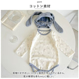 ベビー服 ロンパース 通販 カバーオール オールインワン ボディスーツ 長袖 ベビー服 子供服 綿 コットン 帽子付き うさぎ柄 スナップボタン お出かけ 外出 部屋着 パジャマ 肌着 下着 春