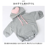 ベビー服 ロンパース 通販 カバーオール ベビー服 子供服 オールインワン 長袖 フード付き 綿 コットン ハート 柔らかい 無地 シンプル お出かけ 外出 普段着 秋 冬 女の子 男の子