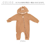 ベビー服 ロンパース 通販 カバーオール オールインワン ベビー服 子供服 長袖 フード付き 綿 コットン ドット柄 前開き 着ぐるみ お出かけ 外出 部屋着 パジャマ 秋 冬 女の子 男の子