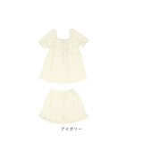 ルームウェア レディース 夏 セットアップ 通販 半袖 ショートパンツ パンツ 寝間着 パジャマ 上下セット 綿 コットン レース 薄い リボン ショートスリーブ カジュアル 春 かわいい