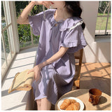 ルームウェア レディース 夏 通販 ネグリジェ 寝間着 パジャマ ナイトドレス 半袖 ロング ロング丈 ゆったり 体型カバー リボン レース 薄い カジュアル かわいい おしゃれ