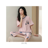 ルームウェア レディース 夏 通販 パジャマ 上下 セット 半袖 Tシャツ 長ズボン パンツ セットアップ 部屋着 寝巻き ナイトウェア 綿 コットン 通気性 旅行 お出かけ 薄手 柔らかい