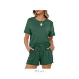 ルームウェア レディース 夏 通販 ショートパンツ 半袖 短パン 上下セット セットアップ パジャマ 部屋着 ナイトウェア 夏用 薄手 涼しい 寝巻き かわいい 可愛い ゆったり おしゃれ