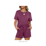 ルームウェア レディース 夏 通販 ショートパンツ 半袖 短パン 上下セット セットアップ パジャマ 部屋着 ナイトウェア 夏用 薄手 涼しい 寝巻き かわいい 可愛い ゆったり おしゃれ