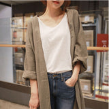 ロングジャケット トレンチコート レディース 長袖 通販 ジャケット ロングコート コート 上着 羽織 羽織り ライトアウター ロングロング丈 コットン 綿 リネン 麻 無地 ゆったり