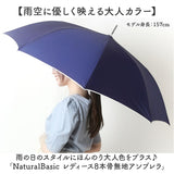 ジャンプ傘 8本骨 60cm レディース 通販 雨傘 長傘 傘 かさ カサ 婦人傘 無地傘 持ちやすい スクエアカット手元 パイピング さらさら サラサラ 無地 上品 きれいめ 大きい シンプル