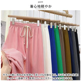 ワイドパンツ レディース 通販 ズボン 夏パンツ 長ズボン ロング丈 ロング ワイド パンツ ハイウエスト ゆったり ボトムス ウエストゴム ストレート 無地 カジュアル シンプル きれいめ