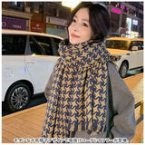 マフラー チェック レディース 通販 ストール 大判 ショール スカーフ 秋冬 首巻き 肩掛け 巻き物 羽織り おしゃれ 大判ストール 学生 千鳥格子 シンプル 大人可愛い かわいい 通勤 通学