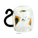 セラミック藍 マグカップ 猫 通販 マグ コップ コーヒーカップ スープカップ 食器 カップ 2重構造 2重 ダブルウォール 耐熱 耐熱ガラス アイス ホット ネコ ねこ cat 2重ガラス
