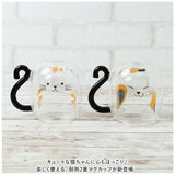 セラミック藍 マグカップ 猫 通販 マグ コップ コーヒーカップ スープカップ 食器 カップ 2重構造 2重 ダブルウォール 耐熱 耐熱ガラス アイス ホット ネコ ねこ cat 2重ガラス
