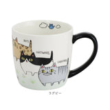 にゃん屋 猫3兄弟 マグカップ 通販 日本製 マグ カップ コップ 猫 3兄弟 キャラクター ねこ ネコ キャラ 陶器 柄 かわいい 可愛い キャット キュート お祝い 記念品 KURO MIKE SHIRO