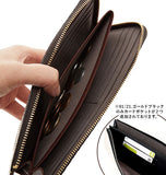 長財布 L字ファスナー Neutral Gray ニュートラルグレイ 通販 レディース 財布 ウォレット 本革 牛革 さいふ サイフ イタリアンレザー 型押し カードポケット フリースペース 薄い 薄型 スリムタイプ ゴールド 金色 おしゃれ かわいい 日本製 スマホ スマートフォン