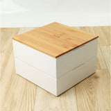 NH home エヌエイチホーム 弁当箱 二段 通販 日本製 国産 お重箱 重箱 御重 ランチボックス お弁当箱 二段重箱 18cm バンブー シンプル 仕切り 仕切りカップ 無地 運動会 おしゃれ