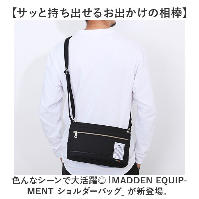 madden equipment 小さめ ショルダー NMTC-05 通販 ショルダーバック ショルダーバッグ 肩掛け 斜めかけ 横型 横 メデン イクイップメント 軽い 軽量 撥水 はっ水 コンパクト かっこいい