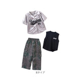 ダンス衣装 セットアップ キッズ 通販 ダンス 衣装 HIPHOP 半袖シャツ 半袖 ヒップホップダンス ベースボールシャツ ヒップホップ衣装 ダンスウェア 子供 ゆるシャツ おしゃれ 女の子