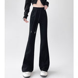 フレアパンツ レディース 通販 ベルボトムパンツ ロングパンツ カジュアルパンツ 長ズボン ズボン パンツ ロング丈 ハイウエスト ウエストゴム パンタロン カジュアル 無地 シンプル 女性