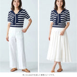 サマーニット レディース 通販 セーラーカラー ボーダー ニット 半袖 サマーセーター セーター ニットTシャツ 半袖ニット ニットウェア トップス ボウタイ オフィスカジュアル 女性 大人