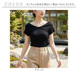 サマーニット レディース 通販 ビッグカラー トップス ニット 半袖 サマーセーター リブニット ノースリーブ 二の腕カバー セーター ニットTシャツ ニットウェア シンプル 無地 女性 大人