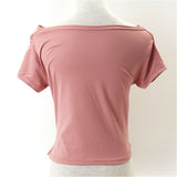 Tシャツ オフショルダー レディース 通販 tシャツ レディースTシャツ シャツ レディースtシャツ カットソー プルオーバー ドレープ ドレープネック オフショル 肩出し 春 夏 大人