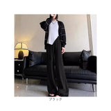 ニットパンツ レディース 通販 ワイドパンツ モップパンツ モップ ズボン 夏パンツ 長ズボン ロング丈 ロング ワイド パンツ ハイウエスト ウエストゴム ゆったり ボトムス カジュアル