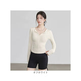ヨガ シャツ 長袖 レディース 速乾 通販 ヨガウェア Tシャツ スポーツウェア ロンティ ピラティス ジム フィットネス 速乾性 ストレッチ 伸縮 ゆったり トップス 無地 シンプル スポーツ