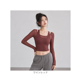 ヨガ トップス 長袖 通販 ヨガウェア シャツ ジムウェア ロンティ Tシャツ スポーツウェア フィットネス 吸湿 速乾 弾力性 ヨガトップス シンプル 無地 スポーツ フィットネスウェア