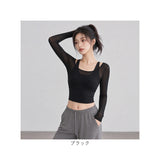 ヨガ トップス 長袖 通販 ヨガウェア シャツ ジムウェア ロンティ Tシャツ スポーツウェア フィットネス 吸湿 速乾 弾力性 ヨガトップス シンプル 無地 スポーツ フィットネスウェア