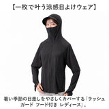 ラッシュガード レディース 通販 吸汗速乾 ジップアップ フード付き 指穴付き 日焼け防止 海水浴 プール ひんやり スポーツウェア ランニング フィットネス 水陸両用ウェア