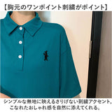 ワンピース レディース 通販 半袖 ワンピ ロングワンピ かわいい おしゃれ ポロワンピース 無地 ワンポイント ゆったり 体型カバー カジュアル 春 夏 秋 アメカジ きれいめ 通気性