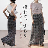 ワイドパンツ レディース 通販 ロングパンツ ゆったり シアーパンツ ロング丈 フレアパンツ 体型カバー おしゃれ かわいい 透け感 ボトムス 春 夏 秋 ウエストゴム きれいめ ズボン