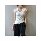 半袖tシャツ レディース Uネック 通販 シャツ カットソー Tシャツ tシャツ 半袖Tシャツ レディースTシャツ レディースtシャツ カジュアルシャツ ラウンドネック トップス 無地 シンプル