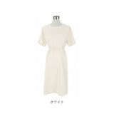 ワンピース レディース 半袖 通販 ワンピ 膝丈ワンピース おしゃれ かわいい 薄手 夏 春 きれいめ クルーネック Aライン 上品 大人 シンプル フォーマル セレモニー 通勤 ビジネス 入学式