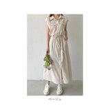 ワンピース 夏 レディース 通販 シャツワンピース ロングワンピース ノースリーブ ワンピ マキシ マキシワンピース シャツ ブラウス ウエストリボン お出かけ リゾート 通勤 通学 Aライン