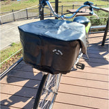 自転車カゴカバー 大型 2段 通販 自転車 カゴカバー 防水 前 バスケットカバー かごカバー フロントバスケット カゴ カバー フロント用 大きい 大容量 厚手 通学 通勤 買い物 ブラック 黒