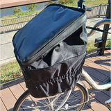自転車カゴカバー 大型 2段 通販 自転車 カゴカバー 防水 前 バスケットカバー かごカバー フロントバスケット カゴ カバー フロント用 大きい 大容量 厚手 通学 通勤 買い物 ブラック 黒