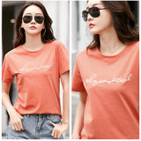 Tシャツ レディース 半袖 通販 カットソー 丸首 部屋着 普段着 クルーネック ラウンドネック 刺繍 コットン 綿 カジュアル 薄手 シンプル 着まわし 夏 トップス