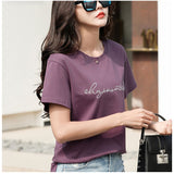Tシャツ レディース 半袖 通販 カットソー 丸首 部屋着 普段着 クルーネック ラウンドネック 刺繍 コットン 綿 カジュアル 薄手 シンプル 着まわし 夏 トップス