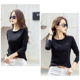 Tシャツ レディース 長袖 通販 カットソー 丸首 部屋着 普段着 クルーネック ラウンドネック 刺繍 コットン 綿 カジュアル 薄手 シンプル 着まわし 夏 トップス