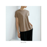 Tシャツ レディース 半袖 通販 部屋着 丸首 クルーネック 普段着 サイドスリット コットン 綿 カジュアル シンプル ゆったり 柔らかい 春 夏 ビンテージ おしゃれ かわいい