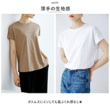Tシャツ レディース 半袖 通販 部屋着 丸首 クルーネック 普段着 サイドスリット コットン 綿 カジュアル シンプル ゆったり 柔らかい 春 夏 ビンテージ おしゃれ かわいい